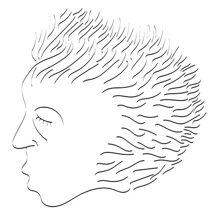 A drawing of art character of a man sleeping who has short hair vector color drawing or illustrationのイラスト素材