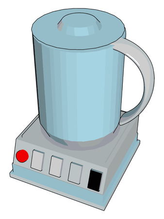 Simple cartoon of a blue blender vector illustration on white backgroundのイラスト素材