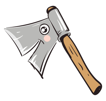 Smiling wooden ax vector illustration on white backgroundのイラスト素材