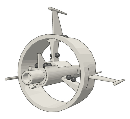 Fantasy battle cruiser vector illustration on white backgroundのイラスト素材