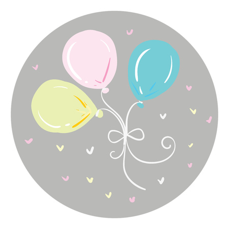 Three beautiful balloons vector or color illustrationのイラスト素材
