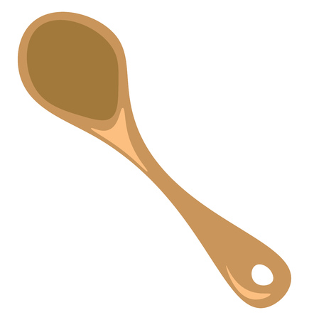An image of a wooden spoon vector color drawing or illustrationのイラスト素材