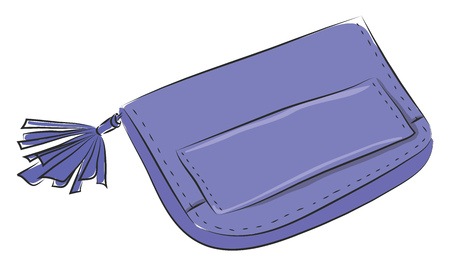 Violet kids wallet with pocket  vector illustration on white backgroundのイラスト素材