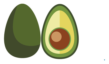 Half cut avocado/Superfood avocado vector or color illustrationのイラスト素材