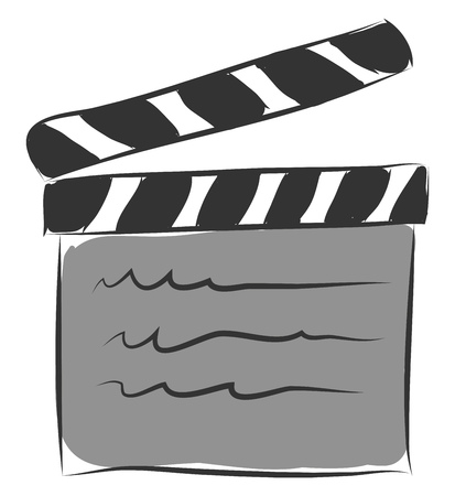 Cartoon movie board vector illustration on white backgroundのイラスト素材