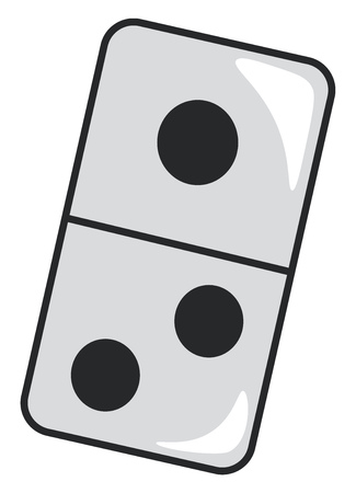 A rectangular domino tile with black spots vector color drawing or illustrationのイラスト素材