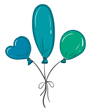 Three balloon decoration vector or color illustrationのイラスト素材