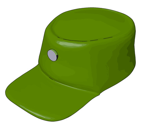 3D vector illustration on white background  of a green military capのイラスト素材