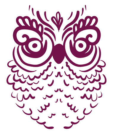A large sized owl with big eyes and even bigger eyelashes vector color drawing or illustrationのイラスト素材