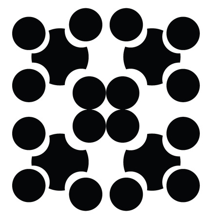 An image of big black circles and curved plus sign vector color drawing or illustrationのイラスト素材