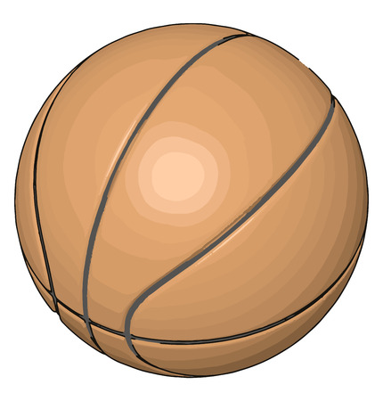 Orange basketball ball vector illustration on white backgroundのイラスト素材