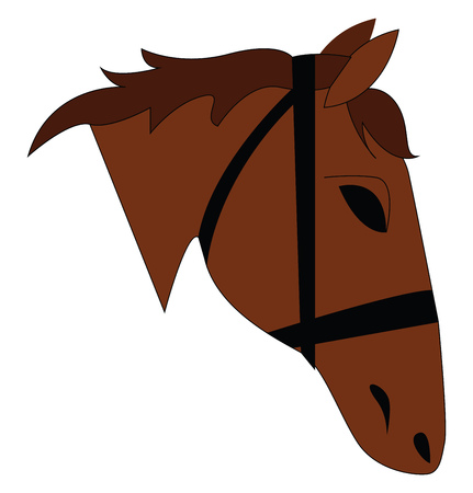 Vector illustration on a brown horse head on white backgroundのイラスト素材
