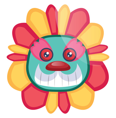 Traditional Chinese New Year dragon monster illustration vector on white backgroundのイラスト素材