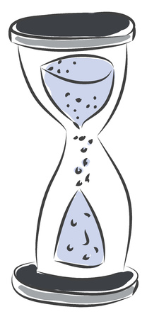 Simple vector illustration on white background of a hour glass