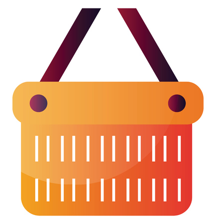 Orange bucket with purple handlers vector illustration on a white backgroundのイラスト素材