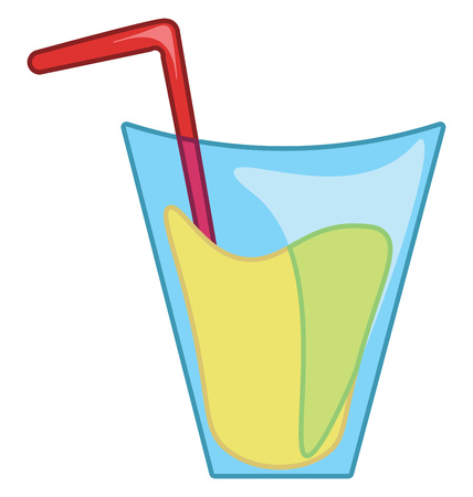 Juice for warm sunny day vector or color illustrationのイラスト素材