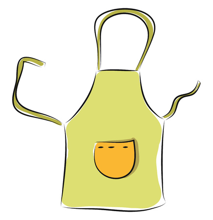 Simple cartoon green aporn vector illustration on white backgroundのイラスト素材