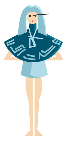A model at the fashion show vector or color illustrationのイラスト素材