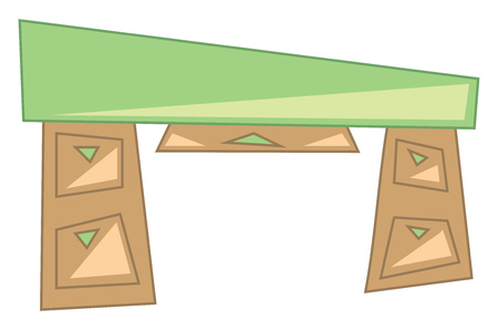 Crafted wooden desk vector or color illustrationのイラスト素材