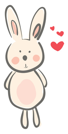 A hare is in love vector or color illustrationのイラスト素材