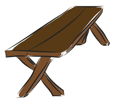 Brown wood table from boards illustration basic RGB vector on white backgroundのイラスト素材