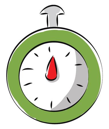 Simple vector illustration of a green stopwatch white backgroundのイラスト素材