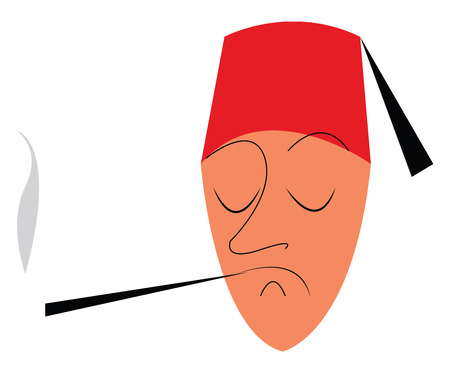 Man with traditional hat vector or color illustrationのイラスト素材