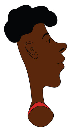 Profile of young black boy print vector on white backgroundのイラスト素材