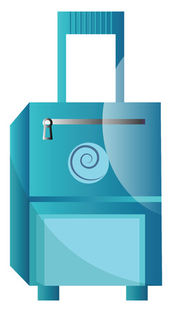 Blue traveling brief case simple vector illustration on a white backgroundのイラスト素材