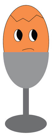 Egg stand with boiled egg vector or color illustrationのイラスト素材