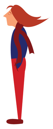 Man in red pant vector or color illustrationのイラスト素材