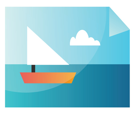 Minimalistic vector illustration of an image of the sea on a white backgroundのイラスト素材