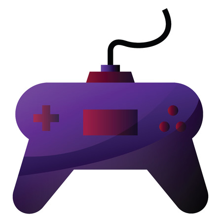 Vector illustration of a purple gamepad on a white backgroundのイラスト素材