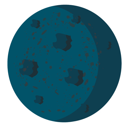 Blue planet with uneven surface vector or color illustrationのイラスト素材
