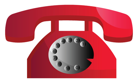 Old red telephone vector illustration on a white backgroundのイラスト素材