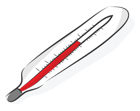 Simple cartoon of a thermometer vector illustration on white backgroundのイラスト素材