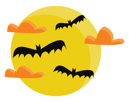Spooky Halloween night vector or color illustrationのイラスト素材