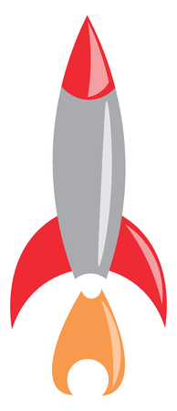 A rocket spaceship vector or color illustrationのイラスト素材