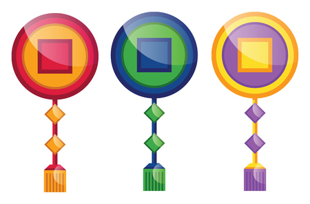 Three different decoration pieces vector illustrationのイラスト素材