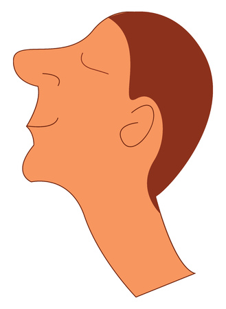 A smiling boy vector or color illustrationのイラスト素材