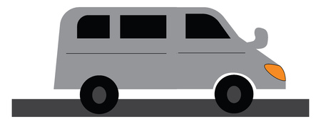 A long passenger car vector or color illustrationのイラスト素材