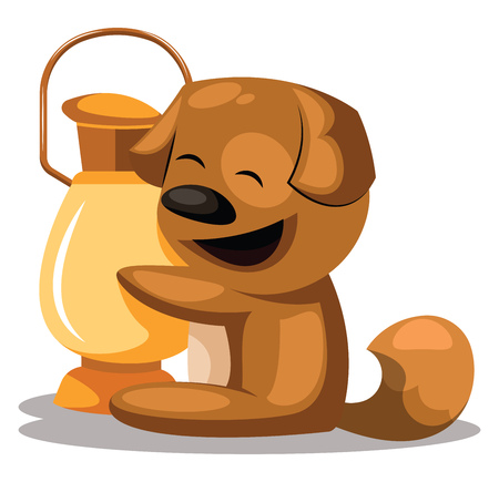 Dog with a lanternChinese New Year vector illustrationのイラスト素材