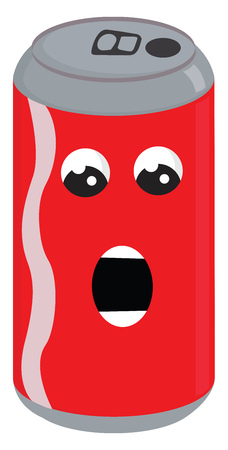 Screaming red soda can vector illustration on white backgroundのイラスト素材