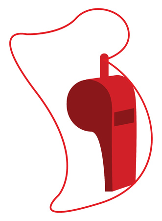 A red whistle with string vector or color illustrationのイラスト素材