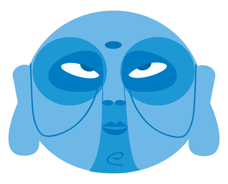 Tribal religious mask vector or color illustrationのイラスト素材