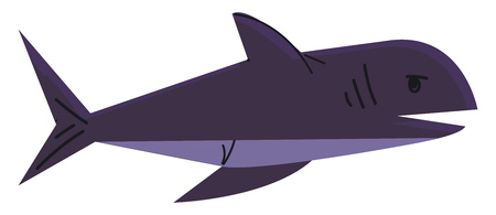 A blue shark vector or color illustrationのイラスト素材