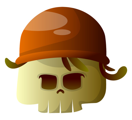 Simple cartoon skull vector illustartion on white backgroundのイラスト素材