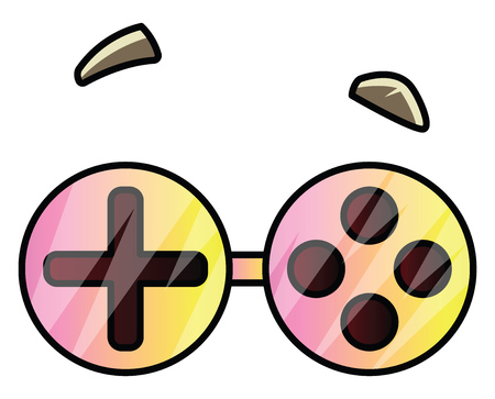 Goggles that are shaped like joystick illustration vector on white backgroundのイラスト素材