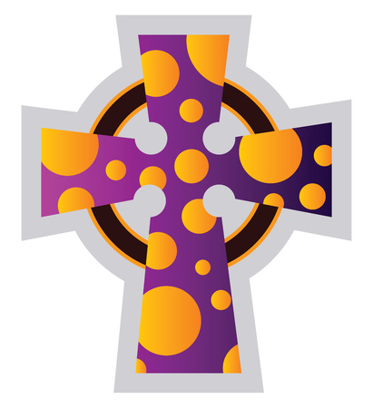 Multicolor Celtir Cross vector religion ilustration on a white backgroundのイラスト素材