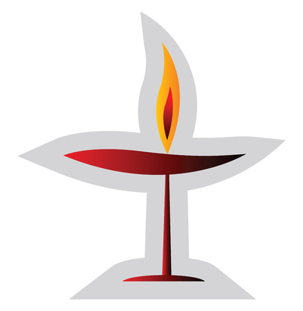 Red Unitarian religion symbol vector illustration on a white backgroundのイラスト素材